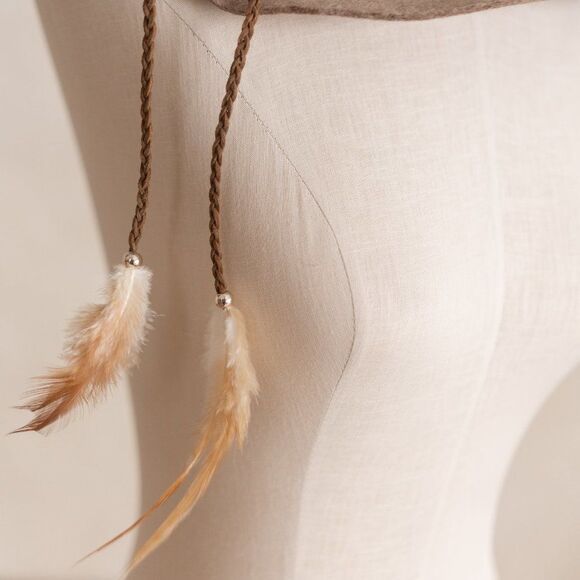 American Eagle Outfitters Wool Wide Brim Floppy Hat with Feathers One Size - Picture 3 of 9